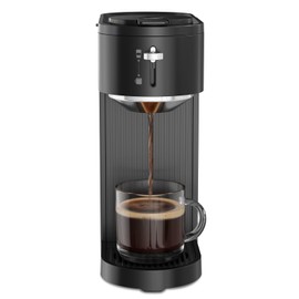 Kismile K-mini Single Serve Coffee Maker for K Cup and Ground Coffee - Dual Brew Coffee Machine,Adjustable 6oz-14oz Cup Size, Auto Clean & Shut Off, Compact Design for Home/Office (Matte Black)