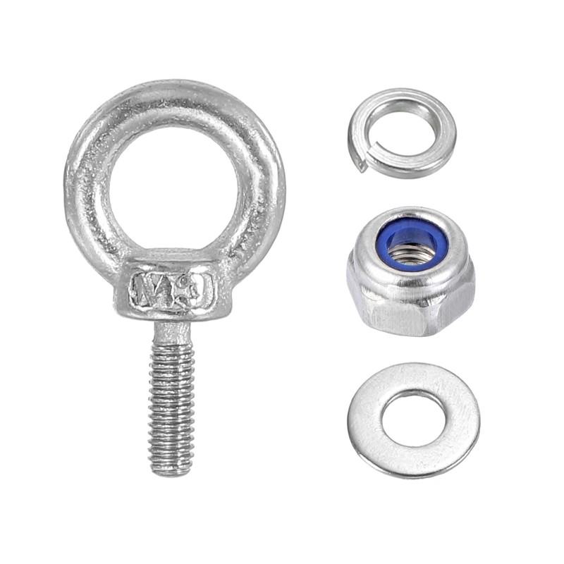 PATIKIL M3 x 9mm Lifting Shoulder Eye Bolt, 3Pcs 304