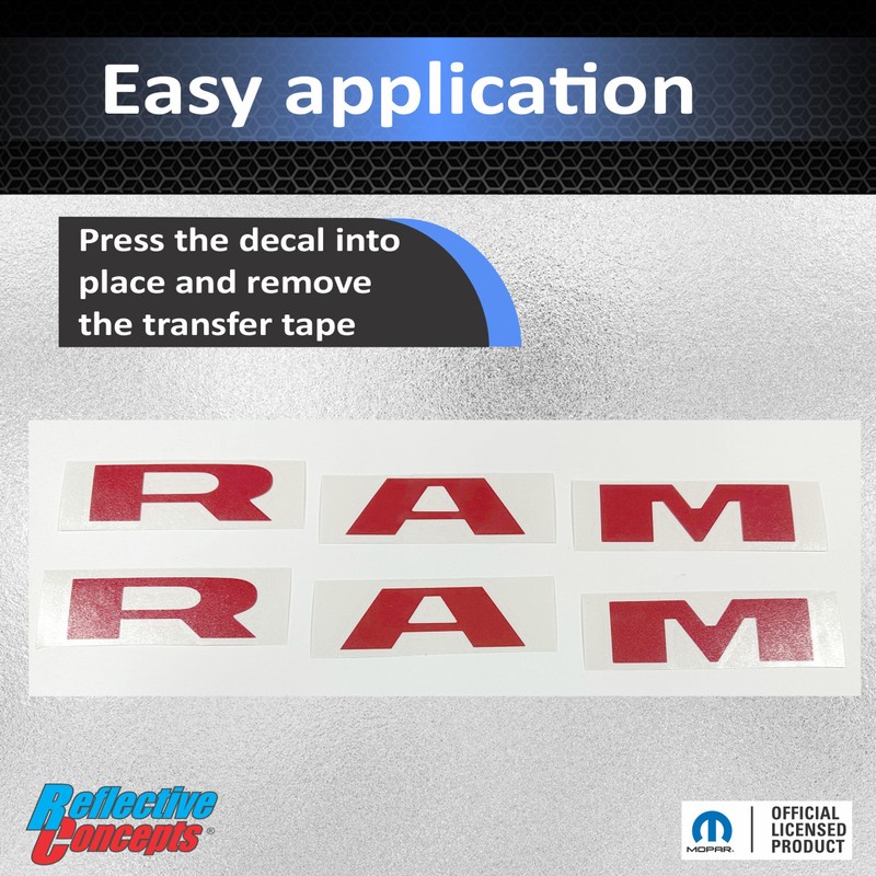 Reflective Concepts 2019-2026 RAM Door Emblem Overlay Decal Stickers -