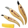 Flexcut Chip Carving Tan Wood Carbon Steel 3pc Fixed Blade Knife Set KN115