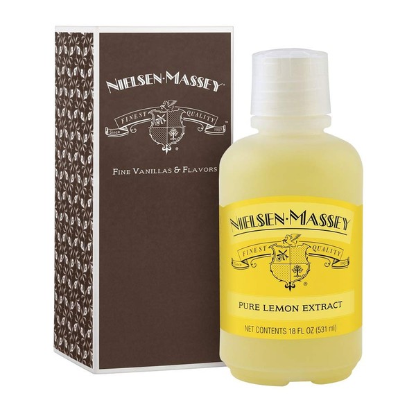 Nielsen-Massey Pure Lemon Extract for Baking and Cooking, 18 Ounce Bottle with Gift Box