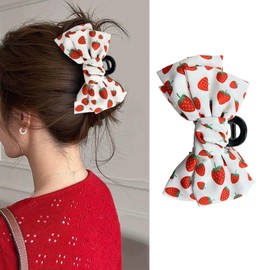 Strawberry Hair Claw Clips Strong Hold No-Slips Acrylic Hair Clips Cute Large Strawberry Bow Hair Jaw Clips Summer Fashion Hair Barrettes Strawberry Hair Accessories for Hairstyling Hair Decoration
