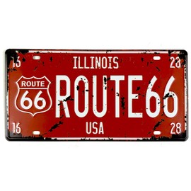 License Plate Sign Vintage Metal Sheet Metal Wall Creative Design Bar Pub Cafe Decorations - Route 66