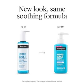 Neutrogena Hydro Boost Soothing Milk Facial Cleanser with Hyaluronic Acid, Hydrating Face Wash Gently Lifts Dirt & Oil Leaving Soft Soothed Skin, Hypo