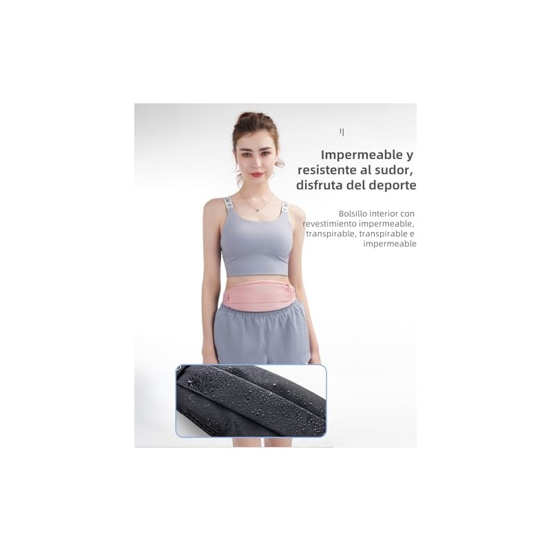 Cangurera Riñonera Deportiva para Correr Hombre Mujer, Azul