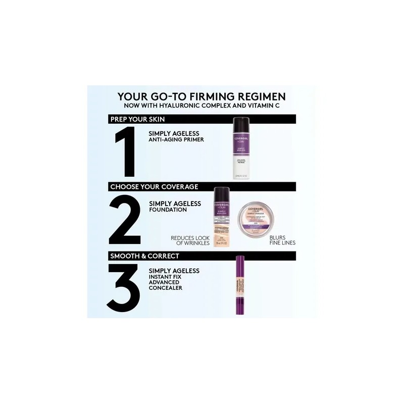 Fundación Líquida Covergirl Y Olay Simply Ageless 3-en-1, Cr