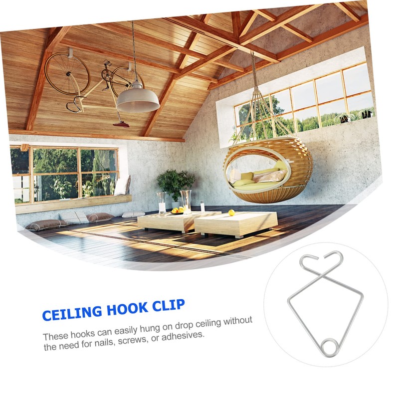 VILLFUL 50pcs Ceiling Hook Ceiling Hanging Hooks Drop Ceiling Clips