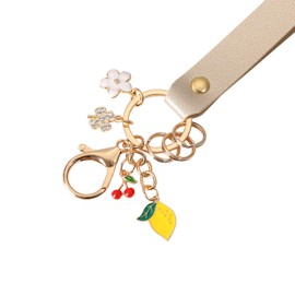 Wilink Keychain Wristlet,Wristlet Keychain for Women,Wristlet Keychain,Wristlet for Keys,Leather Wristlet Keychain (gold color)