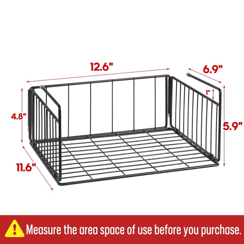 SUFAUY 2-Pack Under Shelf Basket, Under Cabinet Storage Hanging Organizer