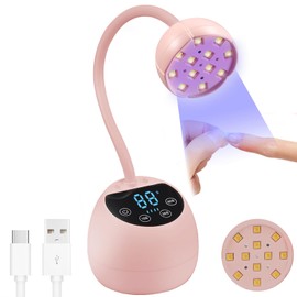 PHAIN U V LED Nail Lamp, 36W Mini Cordless Gel x Nail Lamp Flash Cure, Auto Sensor Gooseneck Portable USB Gel Nail Dryer U V Light with 3 Timers and LCD Display for Home DIY