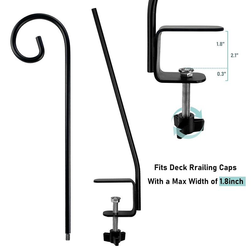 MIXXIDEA Heavy Duty Deck Rail Pole Deck Hook, Extensible and