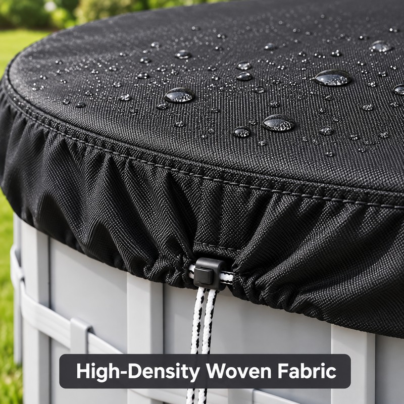 Round Above Ground Pool Cover, Heavy Duty Black All-Weather Protective