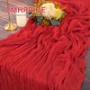 YMHPRIDE 6 Packs Cheesecloth Table Runner Red, 55x300cm Rustic Gauze