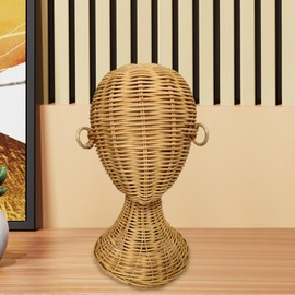 perfeclan Manikin Display Head Hut Head Display Head Fashion Tragbares Perücken -Perücken Display -Anzeigemodell für Heimsalon und Reisen, Braun