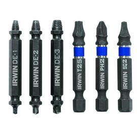 IRWIN Tools IMPACT Performance Series SCREW GRIP Double-Ended Screw Extractor Insert Bits, 6-Piece Set (1876225)