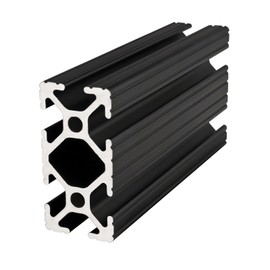 8020, 1020, 10 Series 1 Inch x 2 Inch T-Slotted Aluminum Extrusion DIY Extruded Linear Slot Bar Rail 80/20 (Black Anodize, 24" Long)