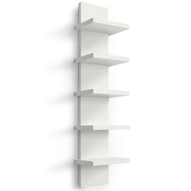 Homaterial Homaterial 5 Tier Wall Shelf Unit,White Vertical Floating Shelf-Narrow Decorative Wall Mount Modern Wall Decor Shelves for Bedrooms, Living Rooms 5.5" x 7.2" x 31"