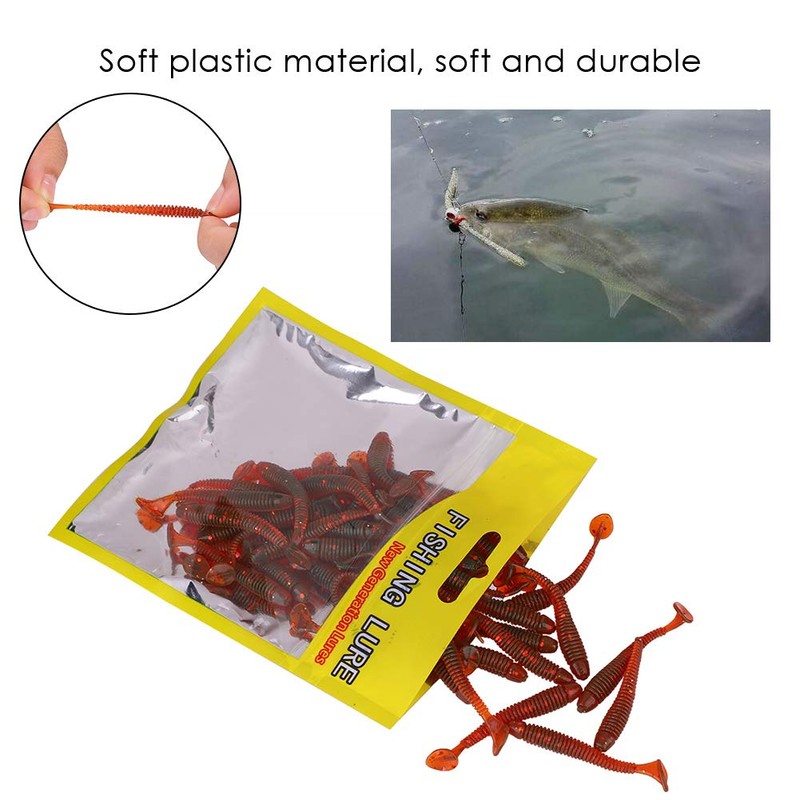 50 Pcs 5cm Fishing Lures, Fishing Baits Soft Plastic Fishing