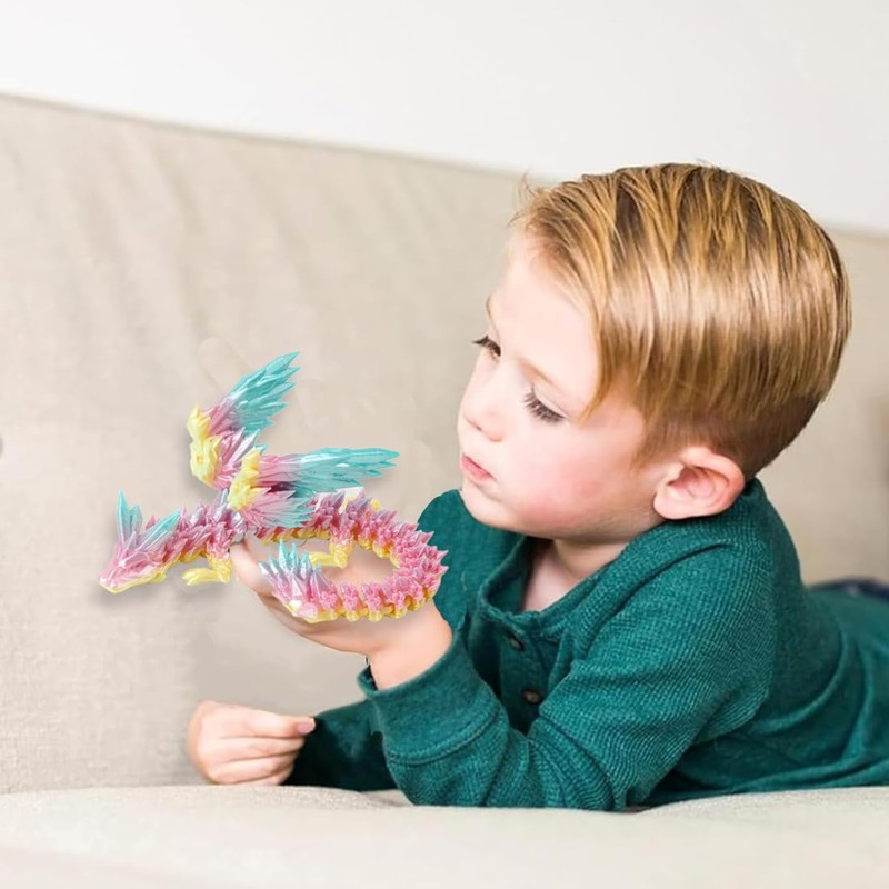 KEQAR 3D Printed Dragon Miniature Toy Home Office Decoration Mysterious