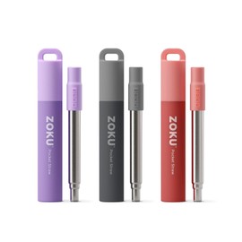 ZOKU - Reusable Straws with Case for Travel, Work and On the Go, Collapsible ...