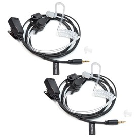 TWAYRDIO Walkie Talkie Earpiece for Cobra ACXT145 ACXT1035R ACXT545, 1 Pin Covert Acoustic Tube Earpiece Ear Piece with Mic for Cobra PX655 RX385 RX685 Two Way Radio, Pack of 2