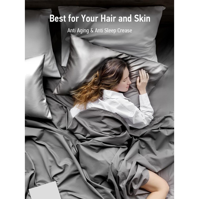 2packs Pillowcase - Pure Silk Pillowcase for Women Men 48X74cm