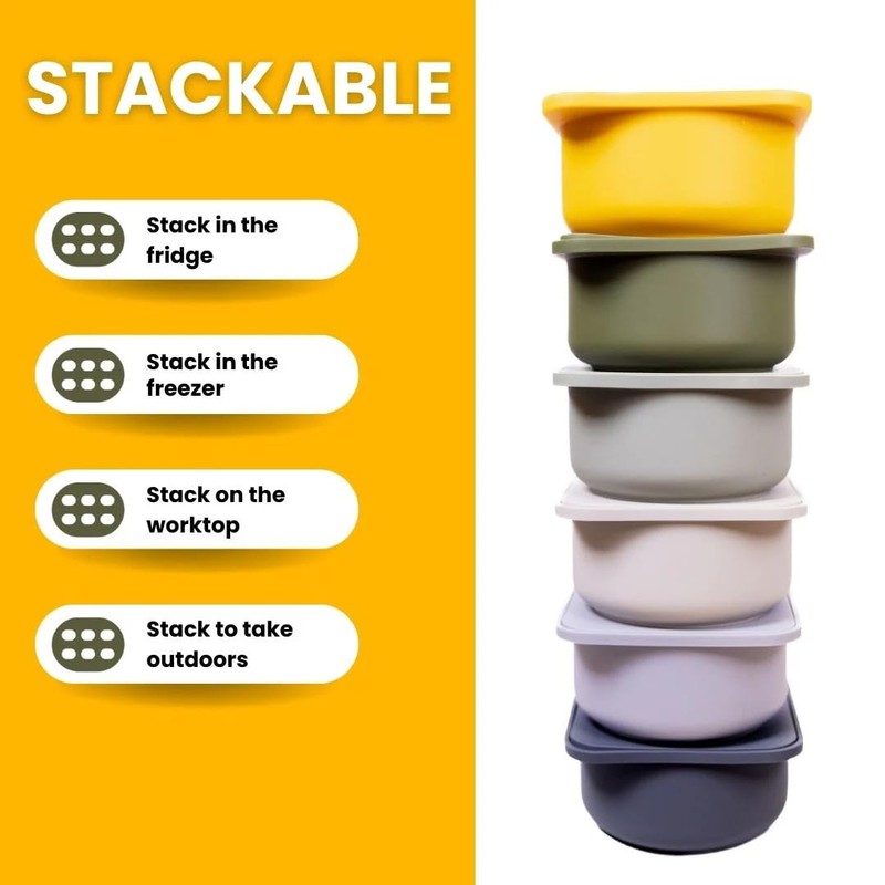 Babadoh BIG Silicone Pizza Dough Proofing Containers with Lids |