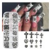 120pcs Gothic Metal Nail Charms Cross Heart Star Accents