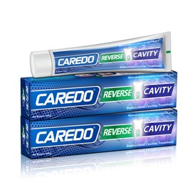CAREDO Toothpaste Tooth Decay Treatment for Adults, Cavity Filler for Teeth Mineral Toothpaste, Cavity Repair Reverse Cavities Treatment, Hydroxyapatite Toothpaste Cavity Remover Fluoride Free 100gX2