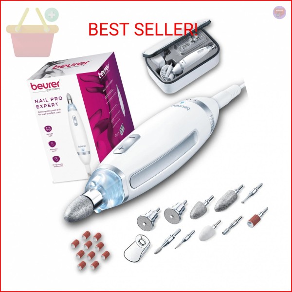 Beurer MP62 Professional Nail Drill Kit, Portable Electric File Machine