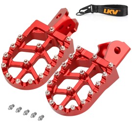 LKV CNC Dirt Bike Foot Pegs Motorcycle Footpegs Pedals Rests Red Compatible with Sur Ron light Bee S/X Segway X160 X260 CRF150F CRF230F KDX200 Talaria Sting MX3 MX4 XXX Taparia