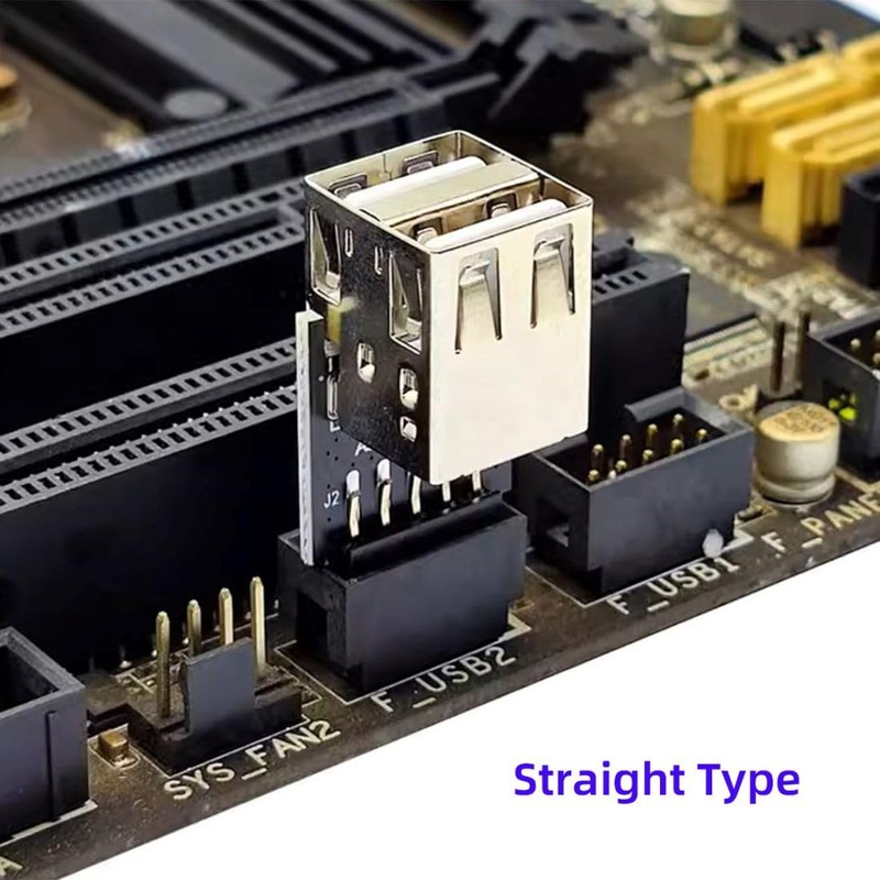 CY 2pcs Dual USB 2.0 Female to 9Pin/10Pin Motherboard Female