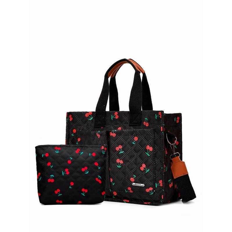 Creative Leopard Print Tote Bag Set, Large Capacity Waterproof Printed