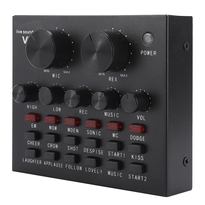 V8 Multifunctional Live Sound Card Intelligent Volume Adjustable Multiple Funny