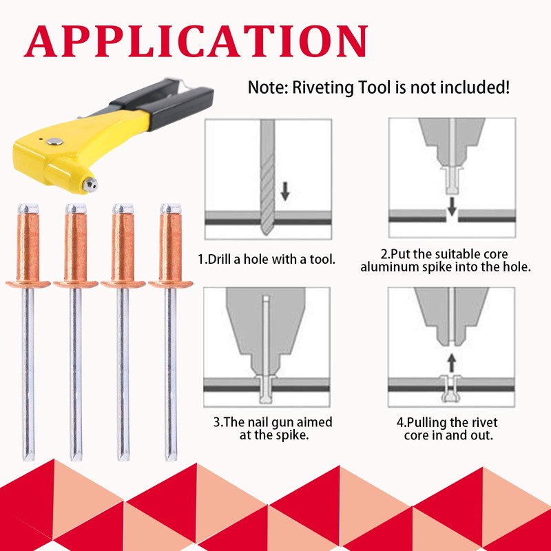 Hilitchi Dome Head Red Copper Blind Rivets Self-Plugging Open End