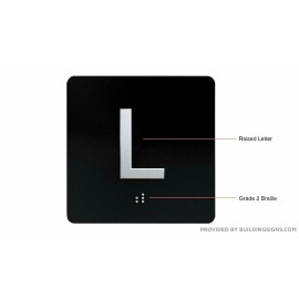Buildingsigns.com L Elevator Jamb Plate Sign(Lobby Elevator JAMB) with..........