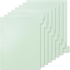 MultiBey A4 Dividers Plastic 3-Ring Binder Dividers, Sturdy 3 Hole 8-Tab Dividers Inserts for Journal, Loose Leaf Planner Office, School and Home Supplies (Mint Green)