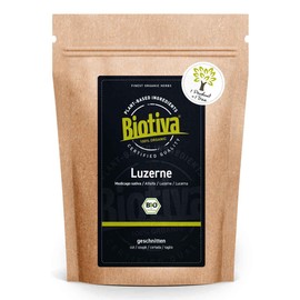 Biotiva Lucerne Cut Bio 100g - Medicago Sativa - Herbal Tea - Bottled and Controlled in Germany (DE-ÖKO-005)