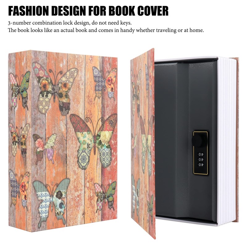 Foreverup Book Safe with Combination Lock, Book Safe, 24 x