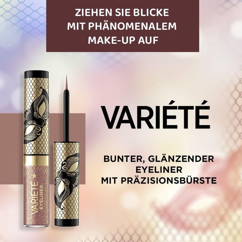 Eveline Cosmetics Variété Long-Lasting Waterproof Glitter Eyeliner - 24-Hour Hold,