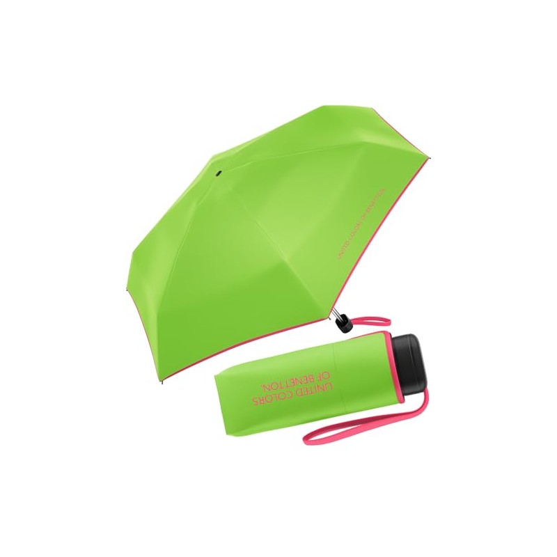 Benetton Pocket Umbrella Ultra Mini Flat Solid, Green Flash, Pocket