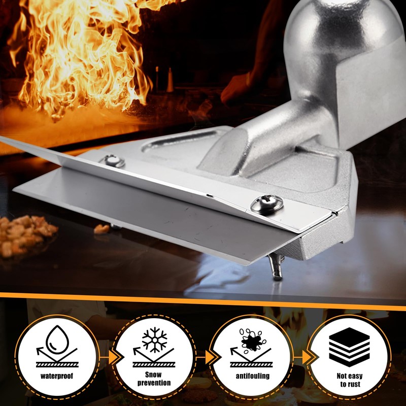 PURPLEBIRD Heavy Duty Griddle Scraper for Flat Tops with 6"