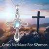 Owl / Cross Necklace for Women Sterling Silver Moonstone Owls