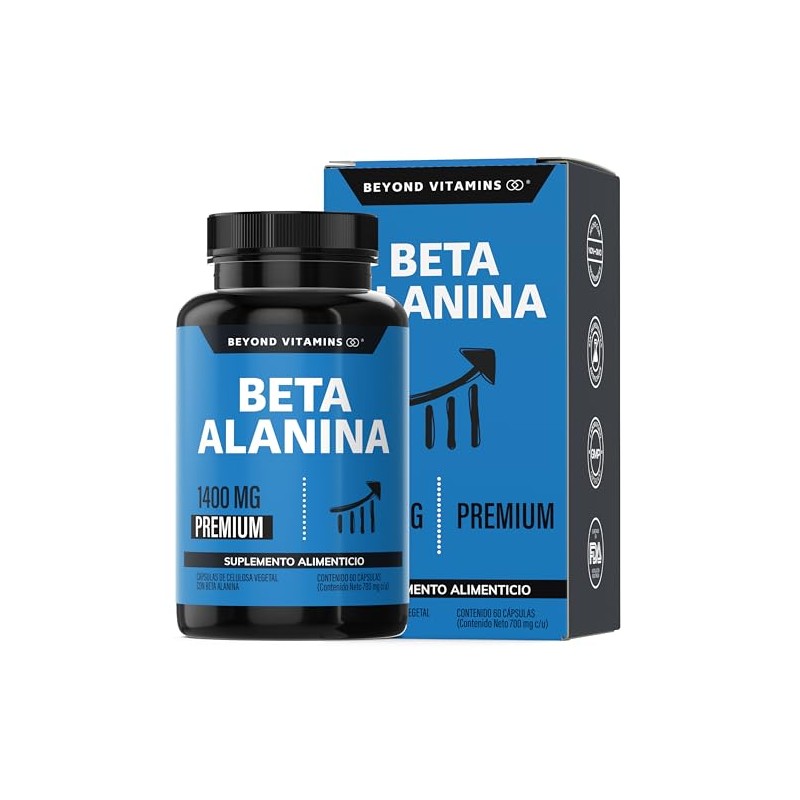 Beyond Vitamins Beta Alanina 1400mg Pre Entreno Workout Aminoácidos Máxima