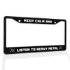 Fastasticdeals Metal Insert License Plate Frame Keep Calm and Listen