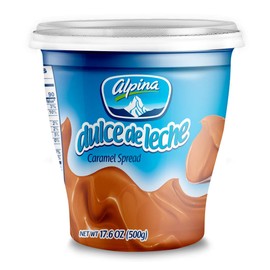 AREQUIPE ALPINA Dulce de Leche (2 PACK). Milk Caramel Sauce Dip for Apples and Desserts - Creamy Consistency as Cajeta - Great for Alfajores, Obleas and Breakfast - 2 Pack x 17,5 oz each.