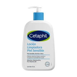 CETAPHIL Locin Limpiadora Piel Sensible 1 pz 473 ml Hidrata Mientras Limpia y Suaviza Recomendada por Dermatlogos para Piel Sensible