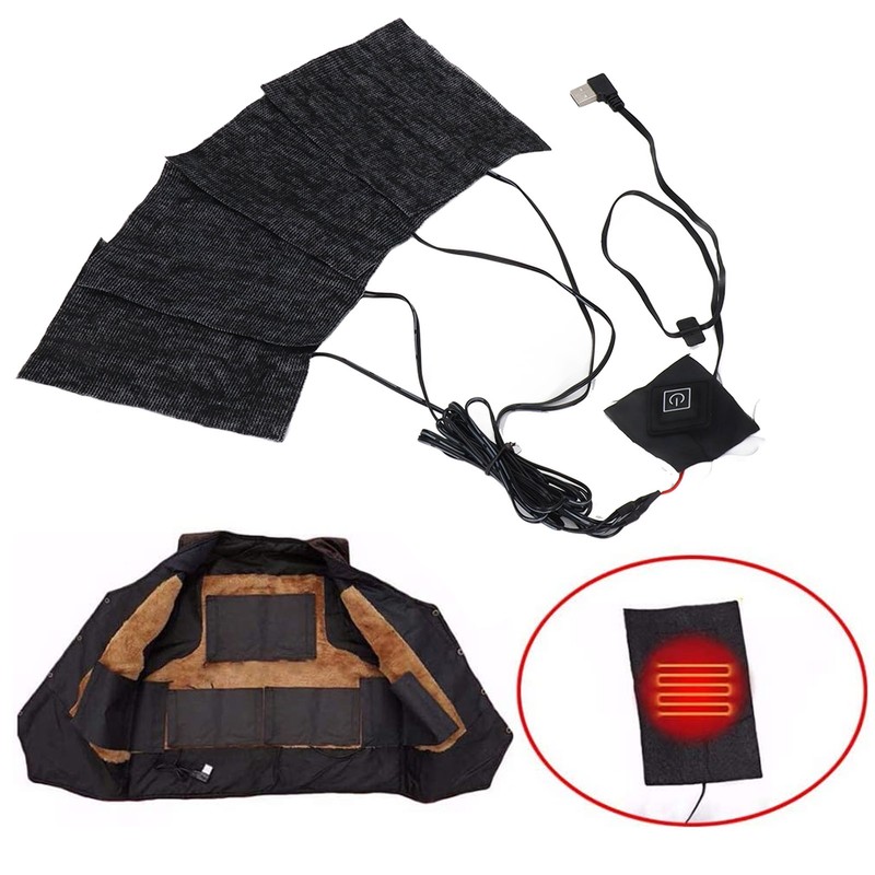 Clothing Electric Heating Pads Winter Camping Adjustable 3 Level Carbon