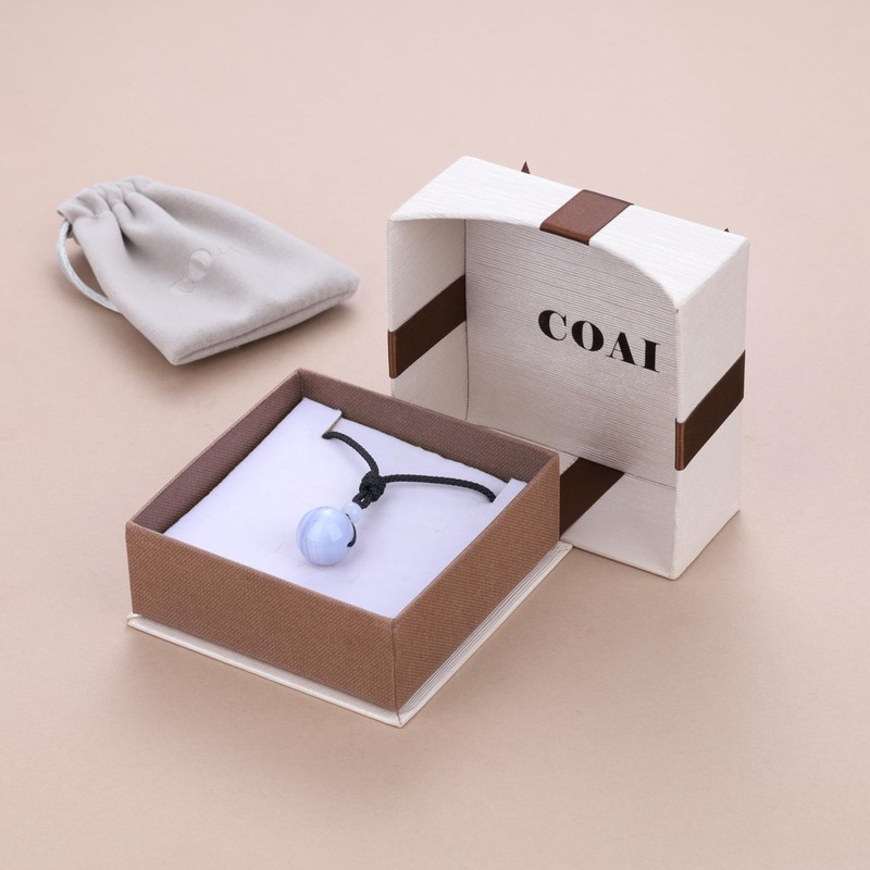 COAI Unisex Ball Pendant Made of Gemstones Adjustable Necklace