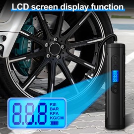 NWOUIIAY Electric Bicycle Air Pump 6000 mAh Mini Portable Bicycle Air Pump Air Compressor 150 PSI with Digital Display USB Charging Suitable for Cars Motorcycles Bicycles Ball Games